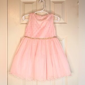 Bonnie Jean Light Pink Beaded Waisted Tulle Party Dress